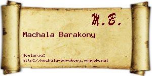 Machala Barakony névjegykártya